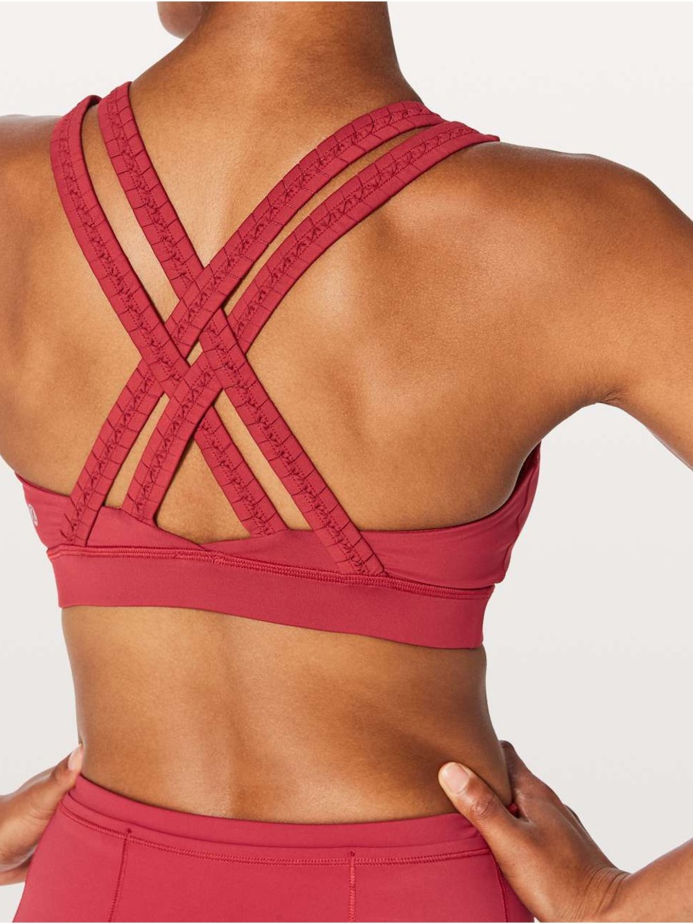 Lululemon Energy Bra Braided in
Persian Red